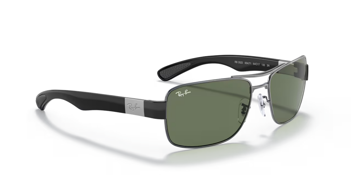 Ray-Ban RB3522 004/71 – Gunmetal med Classic Green
