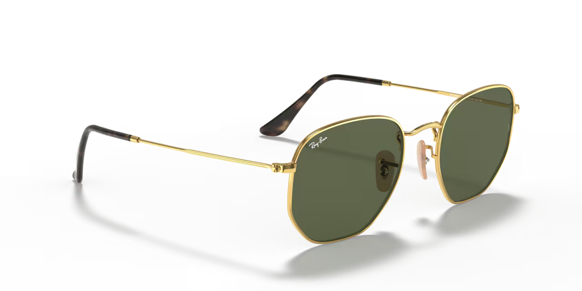 Ray-Ban Hexagonal Flat Lenses RB3548N 001 – Arista Gold med G-15 Green