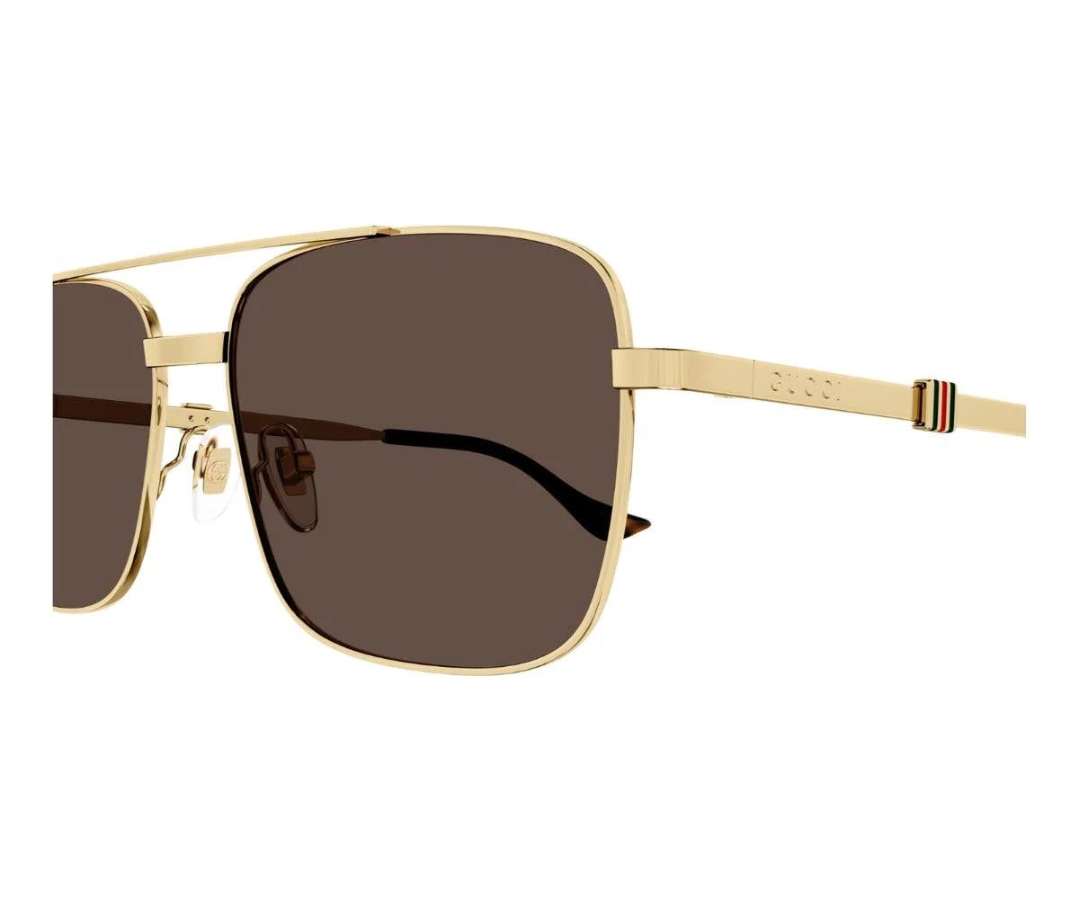 Gucci GG1441S 002 Solbriller – Gull med Brune Glass