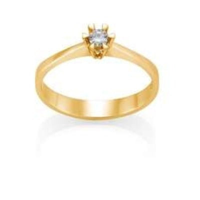 ENSTEN RING -gult gull - Martha 0.05 ct  tw.si