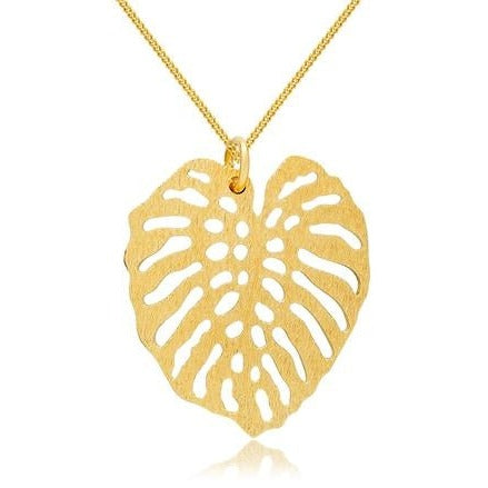 Belinda Jewelry - Monstera smykke i forgylt sølv L