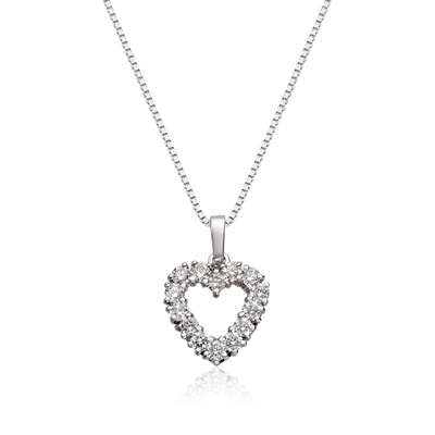Espeland Anheng Hjerte Hvtt gull 1,00CT
