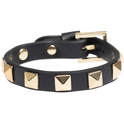 Dark - Leather Stud Bracelet Black w/gold