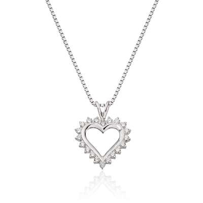Espeland Anheng Hjerte Hvitt gull 0,26 ct