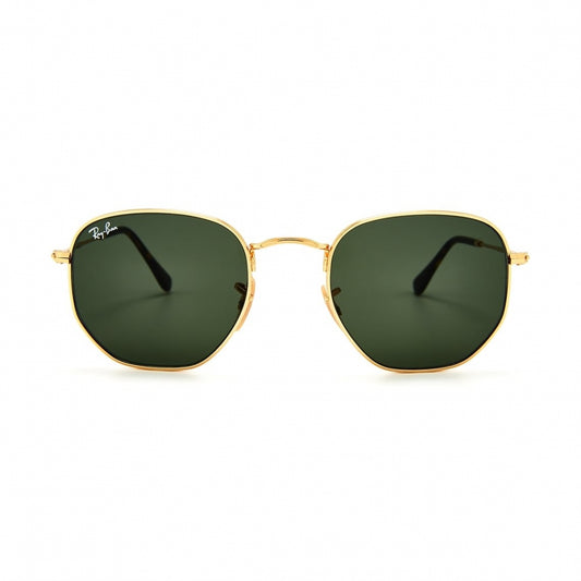 Ray-Ban Hexagonal Flat Lenses RB3548N 001 – Arista Gold med G-15 Green