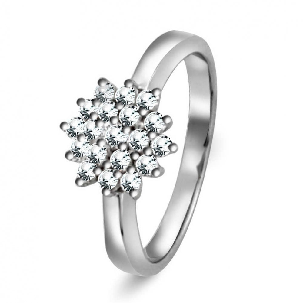 ROSETTRING HVITT GULL 0,50CT HWE SI
