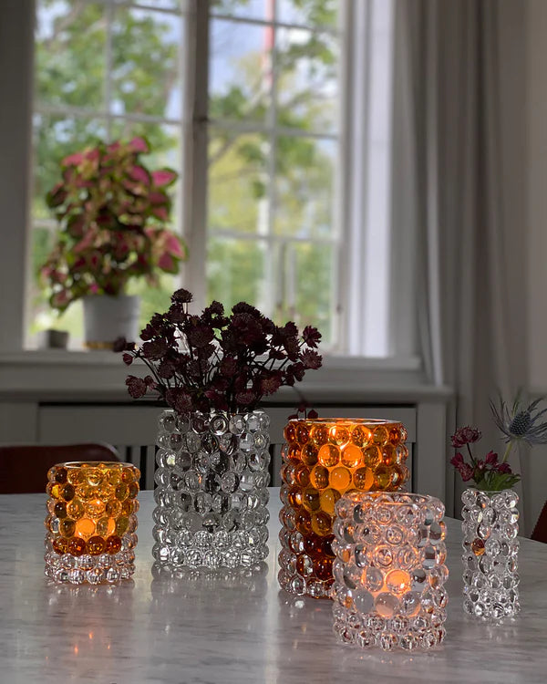 Skogsberg & Smart Hurricane Lamp Boule Medium – Amber | Eksklusiv Lyslykt i Munnblåst Glass