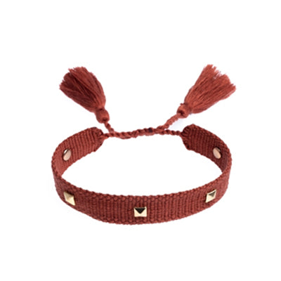 Dark - Vevd vennskaps armbånd med knott, Rød