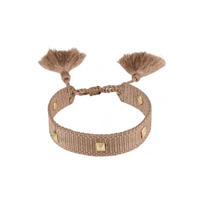 Dark - Vevd vennskaps armbånd med knott - Brun