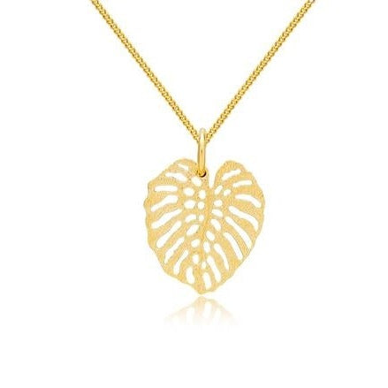 Belinda Jewelry - Monstera smykke i forgylt sølv S