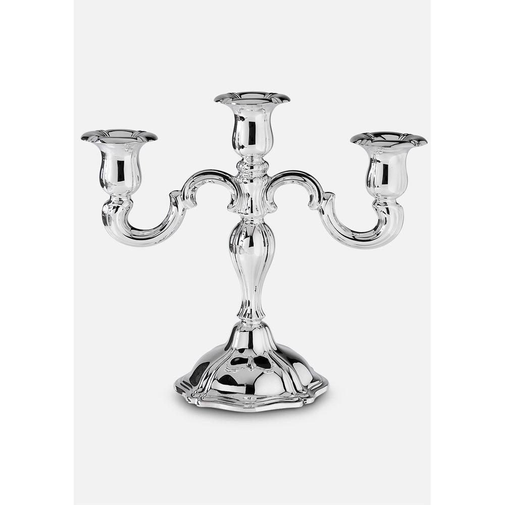 Hammerlund Tinn - Lysestake,-sølv-3 armet. h. 25,8 cm