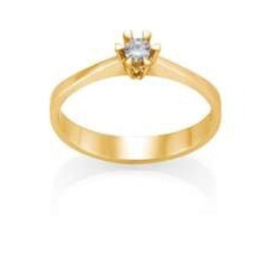 ENSTEN RING -gult gull - Martha 0.10 ct TW. SI